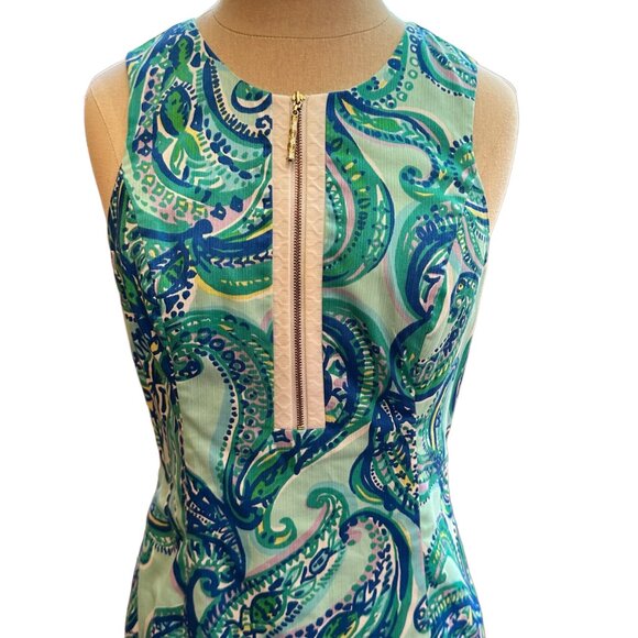 Lily Pulitzer Penelope Poolside Blue Shift, Size 2 - Picture 2 of 8